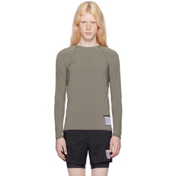 Taupe Base Layer Long Sleeve T-Shirt 241733M213000