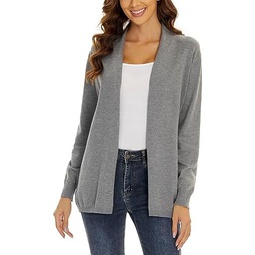 Satuun Womens Casual Open Front Lightweight Cardigan Long Sleeve Breathable Soft Drape Duster