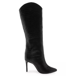 Maryana Croc-Embossed Leather Knee-High Boots