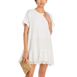 New York Elysse Embroidered Cotton Tunic Dress