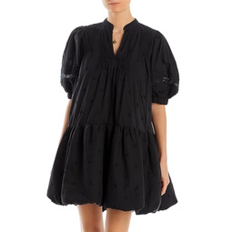 Loren Pleated Embroidered Dress