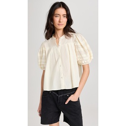 Salome Puff Sleeve Button Down Top