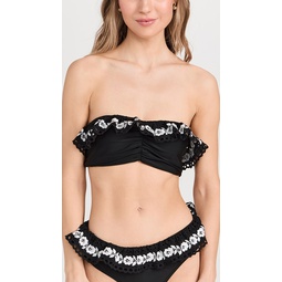 Katya Emb Ruffled Bandeau