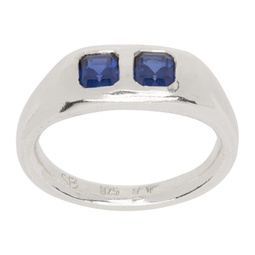 SSENSE Exclusive Silver Ceylon Asscher Ring 241595M147008
