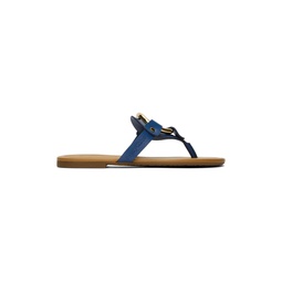Blue Hana Flat Sandals 241373F124026