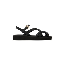 Black Sansa Flat Sandals 241373F124034