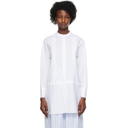 White Pleated Shirt 231373F052005