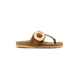 Brown Chany Fussbett Thong Sandals 231373F124033