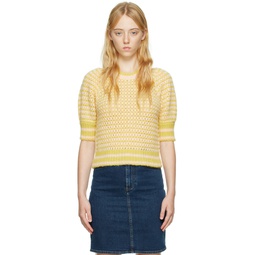 Yellow   Pink Striped Sweater 222373F096001