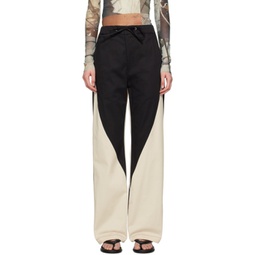 SSENSE Exclusive Black & Off-White Trousers 241238F087001