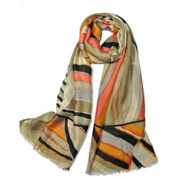 Shanlin Unisex Color Patches Stripes Cotton Scarves for Men and Women