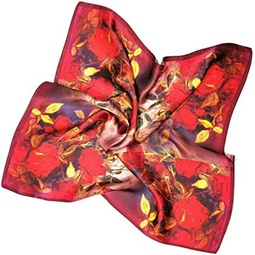 Shanlin Unisex 100% Mulberry Silk Square Scarf in Gift Box (21”x21”)