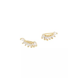 Isa 14K Gold-Plated & Cubic Zirconia Ear Climbers