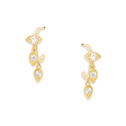 Kiara 14K Goldplated & Cubic Zirconia Drop Earrings