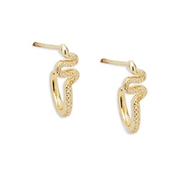 14K Goldplated Sterling Silver Snake Huggie Earrings
