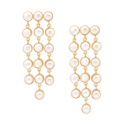 Nai 14K Goldplated & 10MM Round Freshwater Pearl Drop Earrings