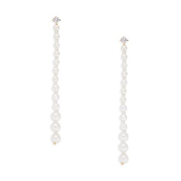 Miami Vice 14K Gold Plated, Cubic Zirconia & Imitation Pearl Drop Earrings