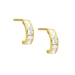 Suzi 14K Gold Plated & Cubic Zirconia Huggie Earrings