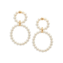 14K Goldplated & 5MM Swarovski Pearl Chiara Pearl Drop Earrings