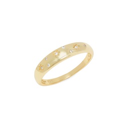 14K Goldplated & Cubic Zirconia Studded Ring