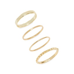 Set of 4 14K Goldplated Sterling Silver Stackable Rings