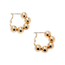 Paloma 14K Goldplated Bead Hoop Earrings