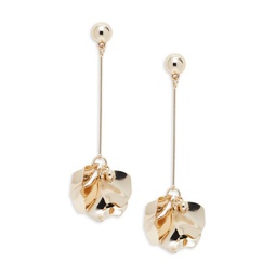 14K Goldplated Flower Drop Earrings