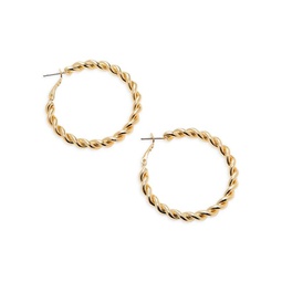 14K Goldplated Twist Hoop Earrings