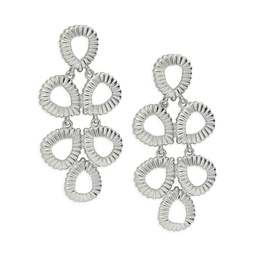 Trellis Silver Plated Geometric Drop Earrings