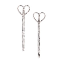 14K Goldplated & Cubic Zirconia Heart Drop Earrings