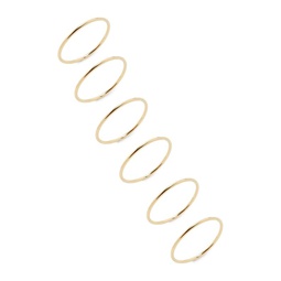 6-Piece Classique 14K Goldplated Sterling Silver Ring Set