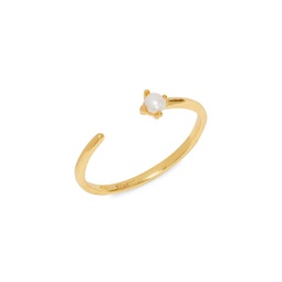 Alana 14K Goldplated & Swarovski Pearl Open Band Ring