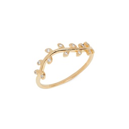 Amara 14K Goldplated Sterling Silver & Cubic Zirconia Ring