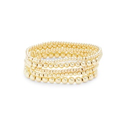 5-Piece Fortknox 14K Goldplated Beaded Bracelet Set