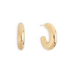 Machina Tubular Huggie Hoop Earrings in 18K Gold Plated
