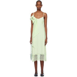 Green Pressed Rose Midi Dress 241405F054011