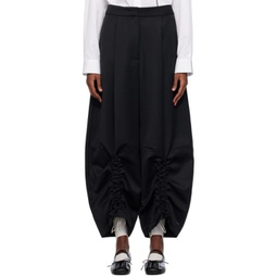 Black Ruched Trousers 241405F087001
