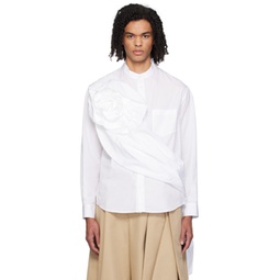 White Grandad Shirt 241405M192009