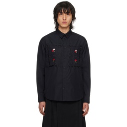 Black Embroidered Shirt 241405M192004
