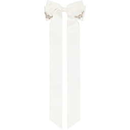 Off-White Long Embellished Bow Hair Clip 241405F018001