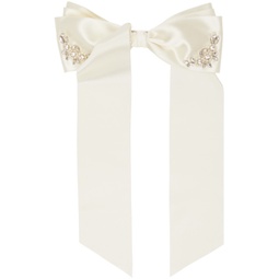 Off-White Embellished Satin Bow Hair Clip 241405F018004