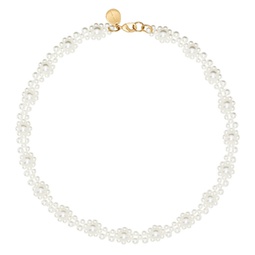 White Crystal Daisy Chain Necklace 241405F023014