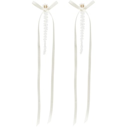 Off-White Bow Ribbon Drip Earrings 241405F022027