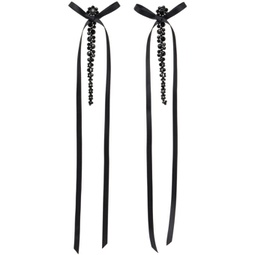 Black Bow Ribbon Drip Earrings 241405F022026
