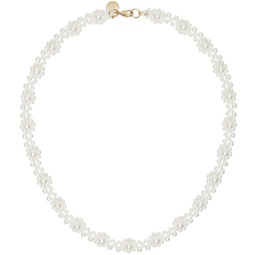 White Classic Daisy Chain Necklace 241405M145003