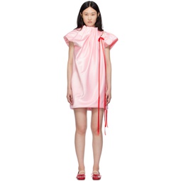 Pink Pleated Minidress 241405F052002