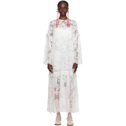 White Oversized Maxi Dress 232405F055004
