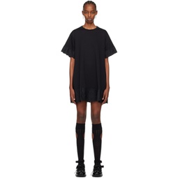 Black A-Line T-Shirt Minidress 241405F052013