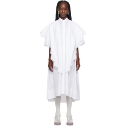 White Puff Sleeves Midi Dress 232405F054026