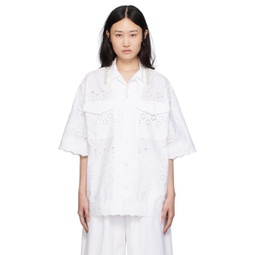 White Relaxed Shirt 241405F109000